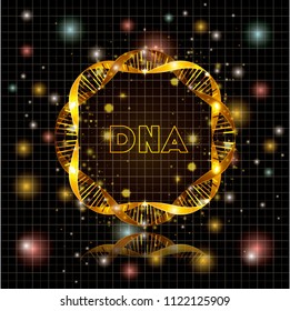 dna molecule circular golden structure
