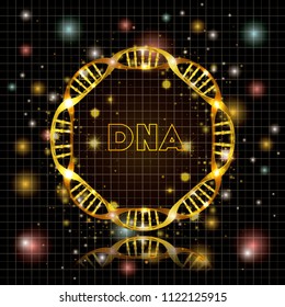 dna molecule circular golden structure