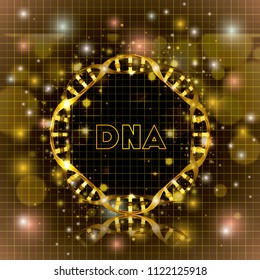 dna molecule circular golden structure