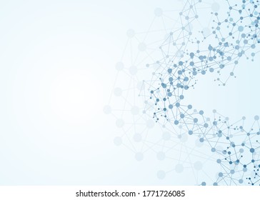 Dna molecule connection concept vector nervous system of cells polygon