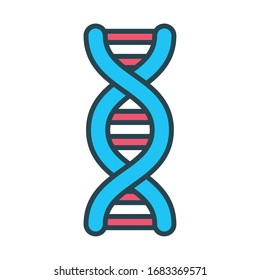 dna molecule fill style icon vector illustration design