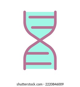 DNA Molekül flach Farbe ui Symbol. Genetischer Code. Erbgut-Gen. Medizinische Laborforschung. Einfaches gefülltes Element für mobile App. Farbiges Piktogramm. Vektor-einzelne RGB-Illustration