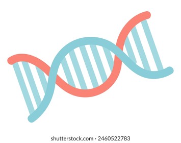 Dna molecule in flat design. Genetic molecule structure with connections. Vector illustration isolated.