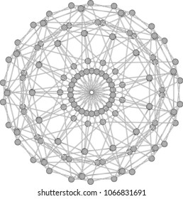 DNA Molecule Fractal Network Structure Vector 14. Abstract DNA string network connection, isolated on white background. Technology and Connectivity Concept. 