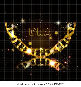 dna molecule half circle golden structure