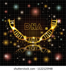 dna molecule half circle golden structure