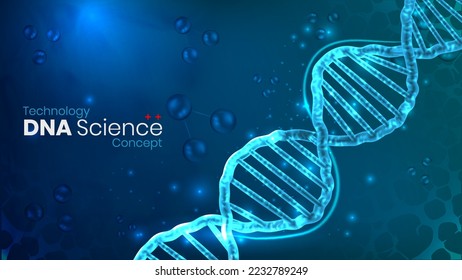 Helix de molécula de ADN, concepto de célula genética de la ciencia médica - Diseño de ilustración del vector