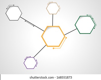  DNA molecule Hexagon web design 