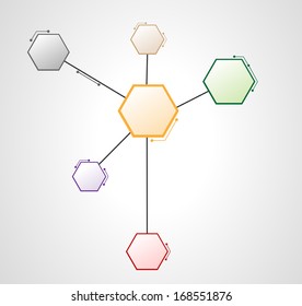  DNA molecule Hexagon web design 
