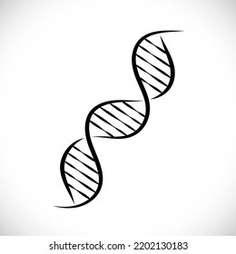 DNA molecule icon flat design.  Logo design template. Icon for science technology, helix molecule biotechnology symbol. DNA icon vector for web, computer and mobile app. Pictogram black DNA molecule