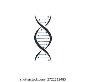 Ícone da molécula do DNA isolado no fundo branco
