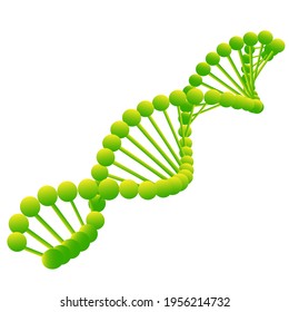 DNA-Molekül einzeln auf weißem Hintergrund. Vektorgrafik.