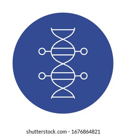 dna molecule , line block style icon vector illustration design