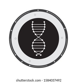 DNA molecule line icon flat design with white color