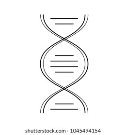 DNA molecule line icon isolated on white background. Vector line icon of spiral DNA molecule for infographic, website or app. Concept of biochemistry and human gene.