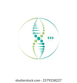 DNA molecule logo design. Medicine gene helix structure logotype vector eps concept. Genetic logo