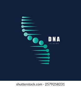 DNA molecule logo design. Medicine gene helix structure logotype vector eps concept. Genetic logo