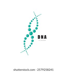 DNA molecule logo design. Medicine gene helix structure logotype vector eps concept. Genetic logo