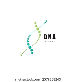 DNA molecule logo design. Medicine gene helix structure logotype vector eps concept. Genetic logo