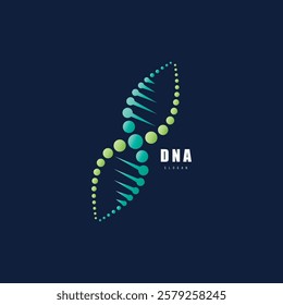 DNA molecule logo design. Medicine gene helix structure logotype vector eps concept. Genetic logo