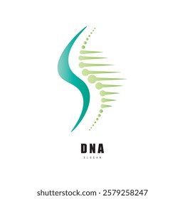 DNA molecule logo design. Medicine gene helix structure logotype vector eps concept. Genetic logo