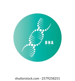 DNA molecule logo design. Medicine gene helix structure logotype vector eps concept. Genetic logo
