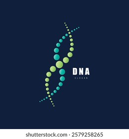 DNA molecule logo design. Medicine gene helix structure logotype vector eps concept. Genetic logo