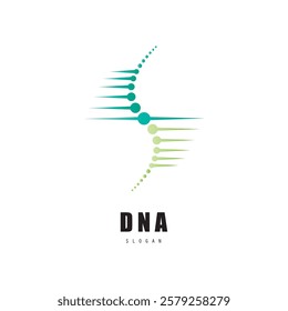 DNA molecule logo design. Medicine gene helix structure logotype vector eps concept. Genetic logo