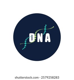 DNA molecule logo design. Medicine gene helix structure logotype vector eps concept. Genetic logo