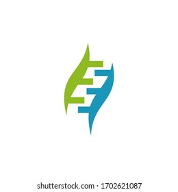 Plantilla vectorial de diseño de iconos de logotipo de ADN molécula