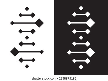 adn con vector de logotipo molécula. diseño de iconos de tecnología de conexión