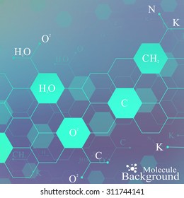 Dna molecule on blue background. Graphic composition for your design. Vector Illustration