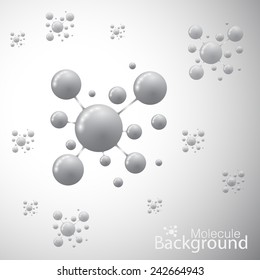 Dna molecule on gray background. Graphic background for your design and your text.Vector Illustration