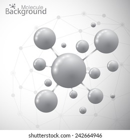 Dna molecule on gray background. Graphic composition for your design. Vector illustration