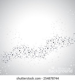 Dna molecule on gray background. Graphic composition for your design. Vector illustration