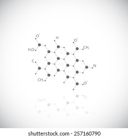 Dna molecule on gray background. Graphic composition for your design. Vector Illustration