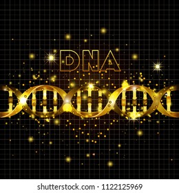 dna molecule on line golden pattern