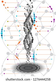 DNA molecule on a white background. Medicine of the future.
