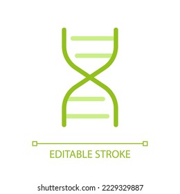 DNA Molekül Pixel perfekte Farbe linearen ui Symbol. Genetischer Code. Erbgut-Gen. Medizinische Laborforschung. GUI, UX Design. Umrissenes Piktogramm für einzelne Benutzeroberflächen. Bearbeitbarer Strich. Arithmetik verwendet