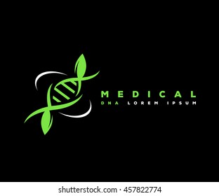 DNA molecule in a plant abstract logo template