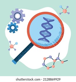 Ciencia de moléculas de ADN analizando genética