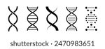 DNA molecule set. DNA icons set on white background. DNA vector illustration.