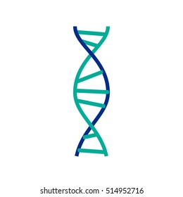DNA molecule sign, genetic elements and icon collection strand. Vector eps10