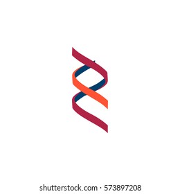DNA-Molekül-Zeichen, genetische Elemente und Icon-Strang. Vektorgrafik-Logo eps10