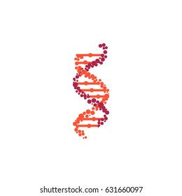 DNA molecule sign, genetic medical elements and icon strand. Vector helix eps10