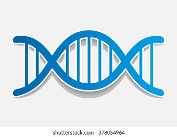 DNA molecule sticker. Design element. Vector illustration.