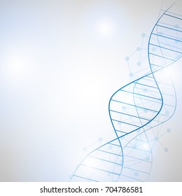 DNA molecule structure background, Abstract futuristic shape generated on white background, vector illustration