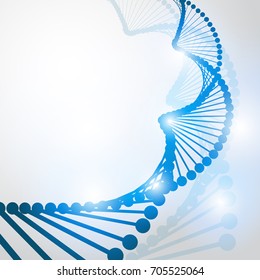 DNA molecule structure background, Abstract futuristic shape generated on white background, vector illustration