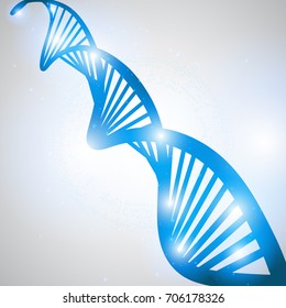 DNA molecule structure background, Abstract futuristic shape generated on white background, vector illustration