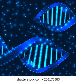 DNA molecule structure background. Science and biotechnology organic design. EPS10